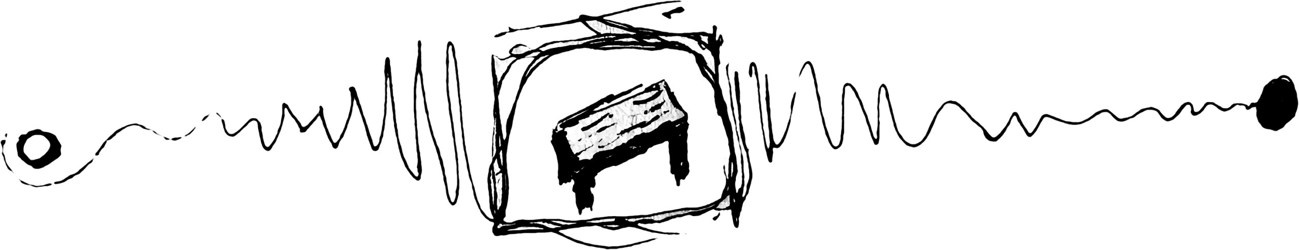 Squiggly Line with a table drawing in the middle